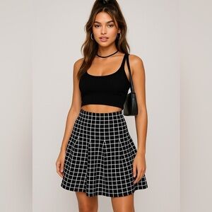 Vertigo Fit & Flare Grid Skirt – Size M